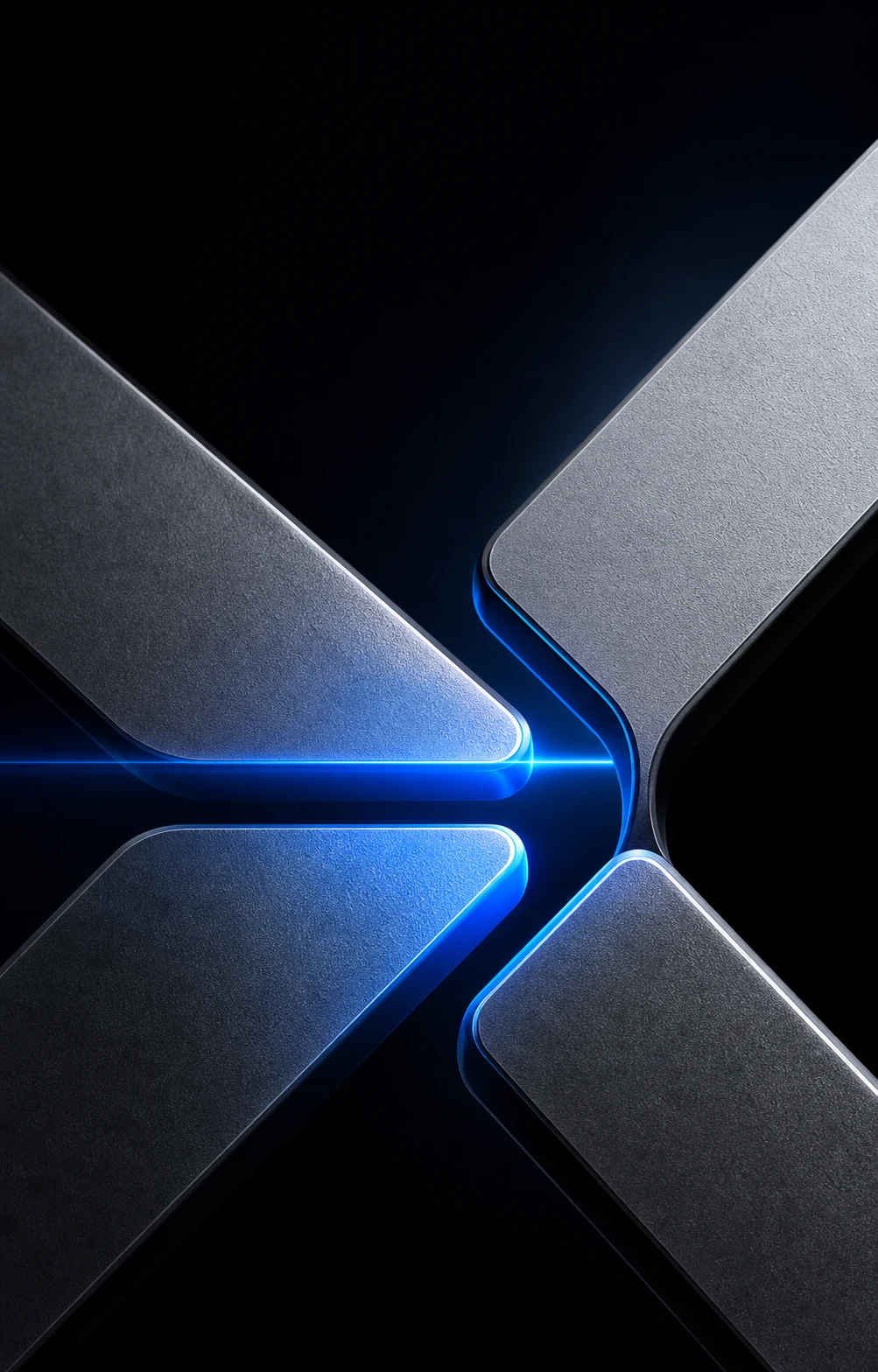 Detalhe do símbolo NEXUS atravessado por um feixe azul